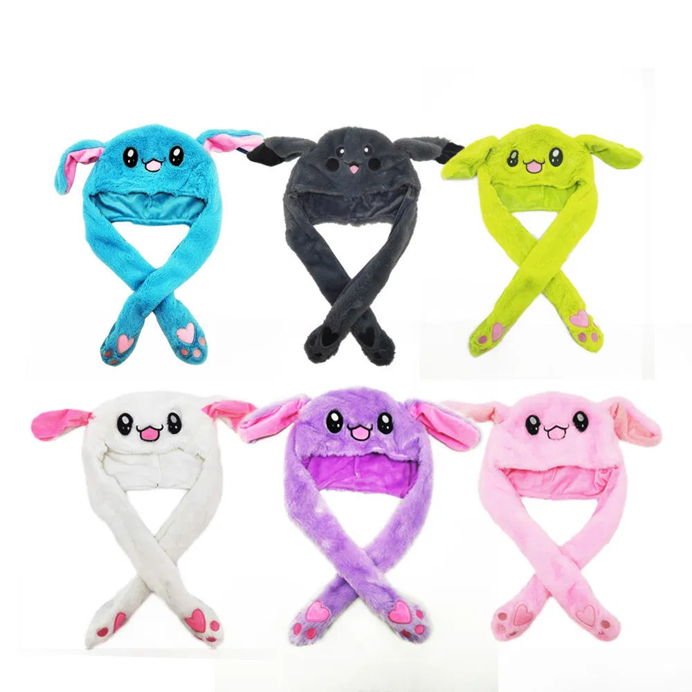 Wholesale LED Light-up Plush Rabbit Ear Hats for Christmas