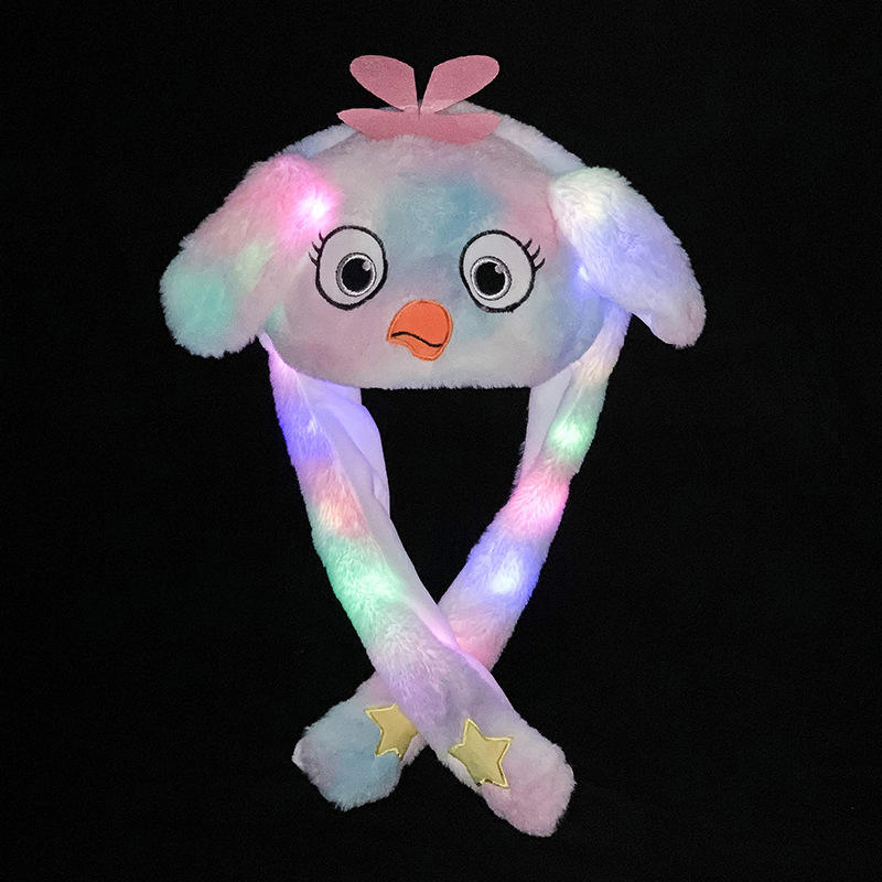 LED Light-up Plush Bunny Hat with Moveable Ears