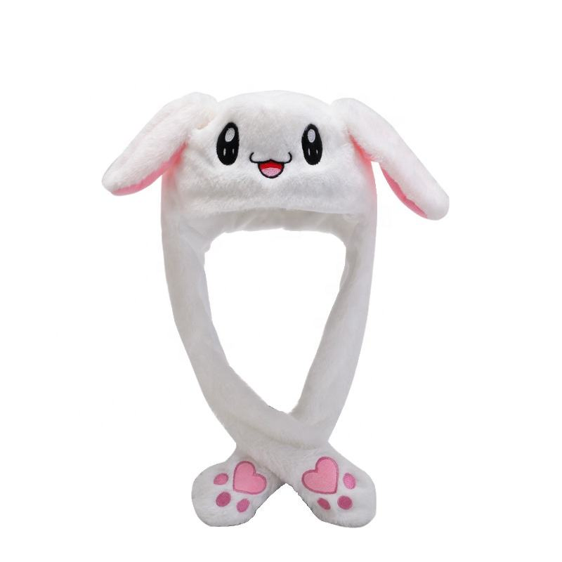 High Quality Winter Hats Dancing Panda Cap Moving Ears Hats Kids Funny Plush Animal Rabbit Bunnyhat