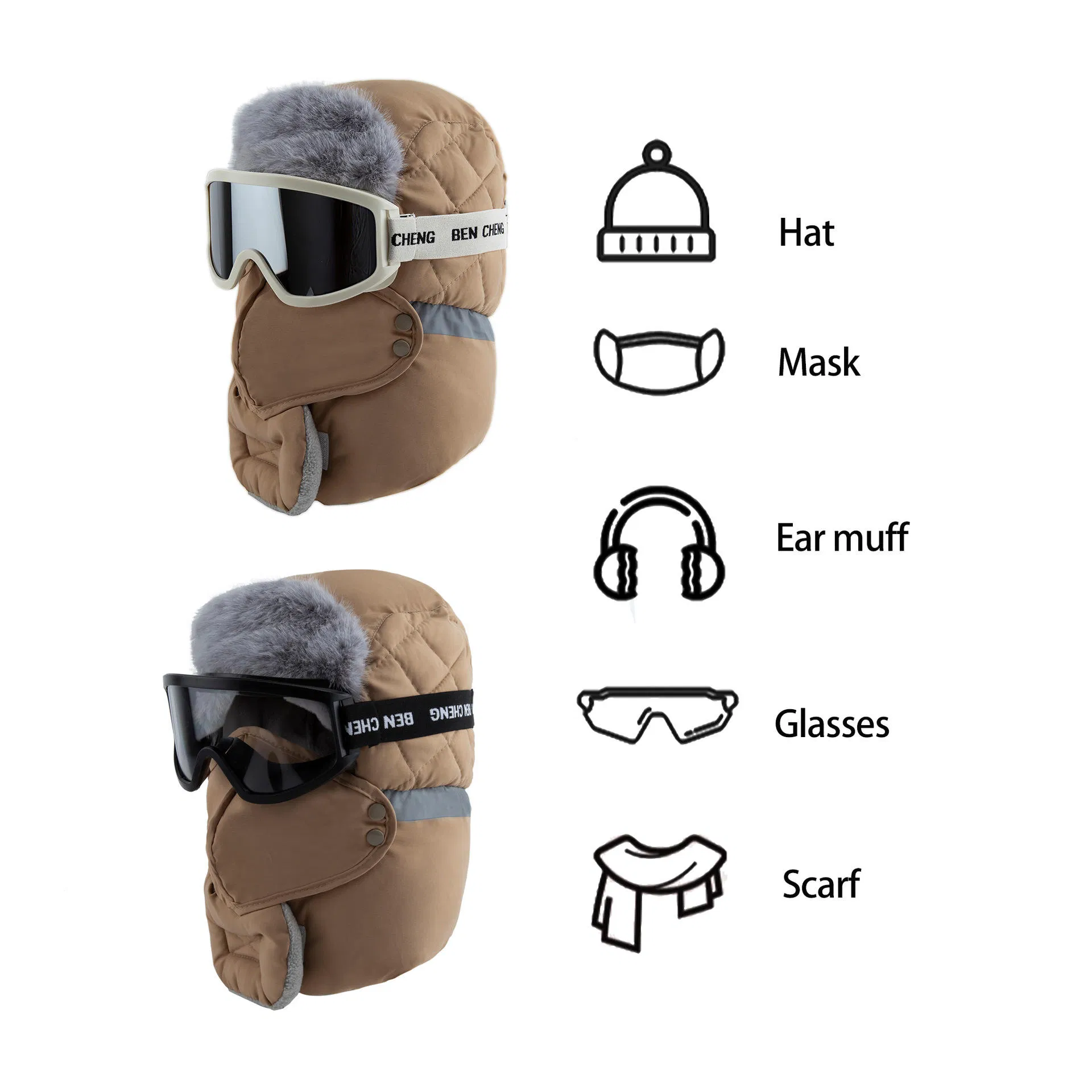Winter Windproof Mask and Hat Set for Outdoor Adventures