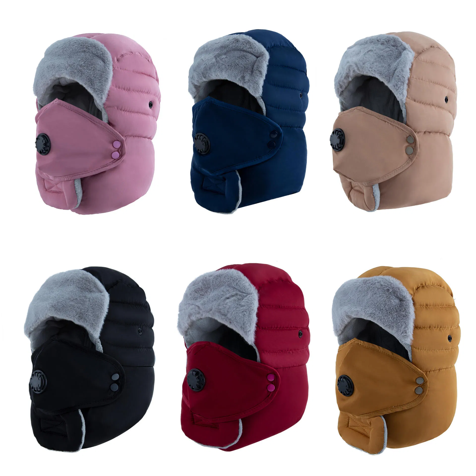 Heated Hat Warm Winter Thermal Fur Fleece Russian Ushanka Hats, Mask Ear Flap Snow Ski Heated Trapper Hat