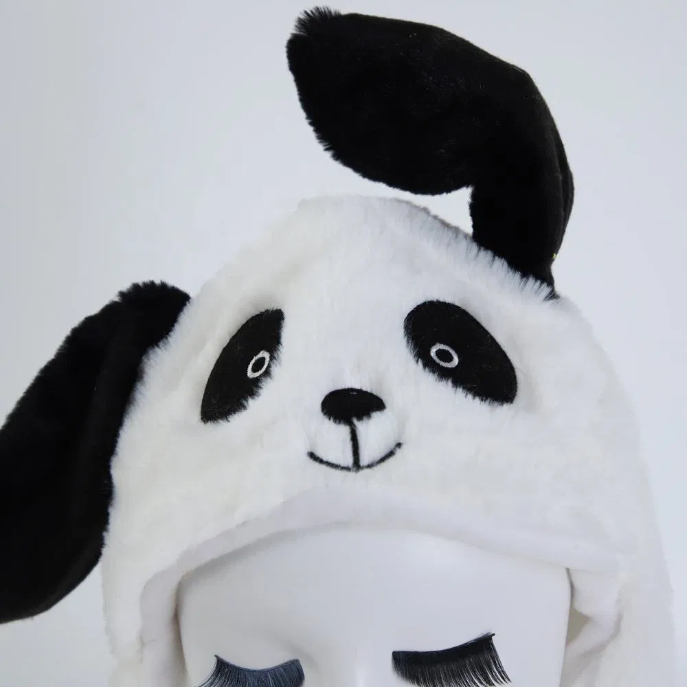 High Quality Winter Hats Dancing Panda Cap Moving Ears Hats Kids Funny Plush Animal Rabbit Bunnyhat