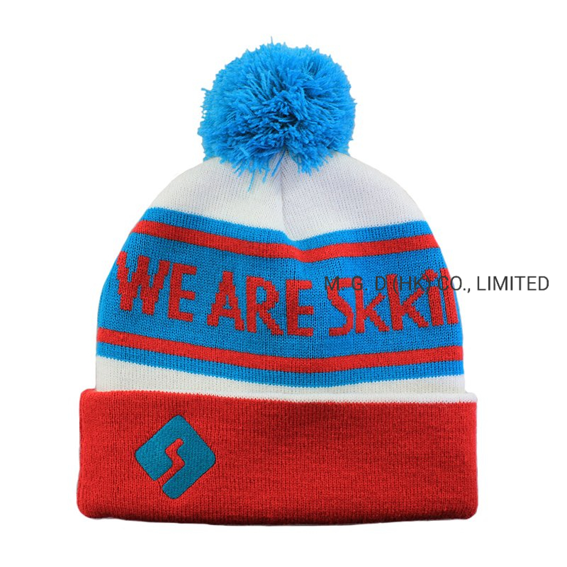 Warm Winter Caps with Unisex Custom Logojacquard Cuff Beanie Hats