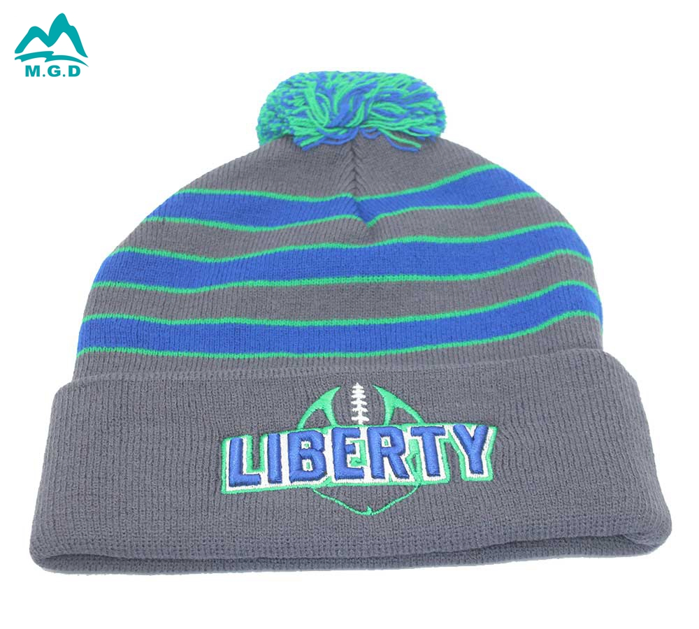 Warm Winter Caps with Unisex Custom Logojacquard Cuff Beanie Hats