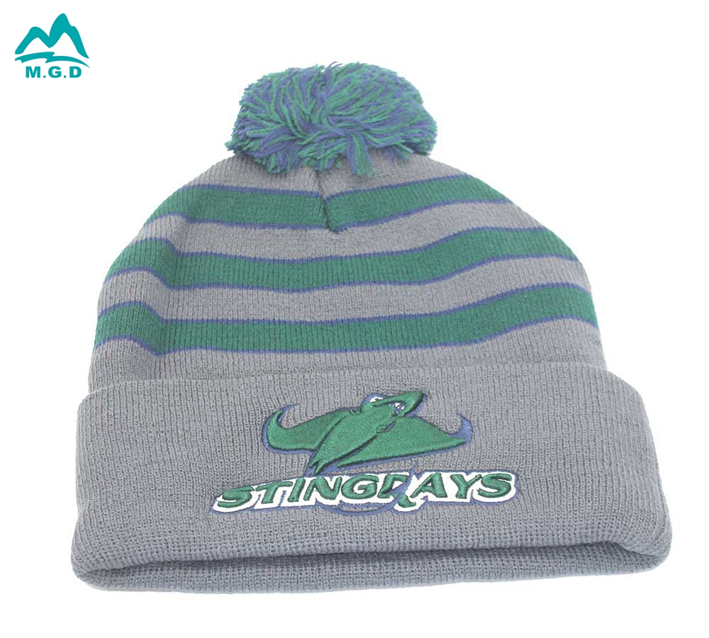Warm Winter Caps with Unisex Custom Logojacquard Cuff Beanie Hats