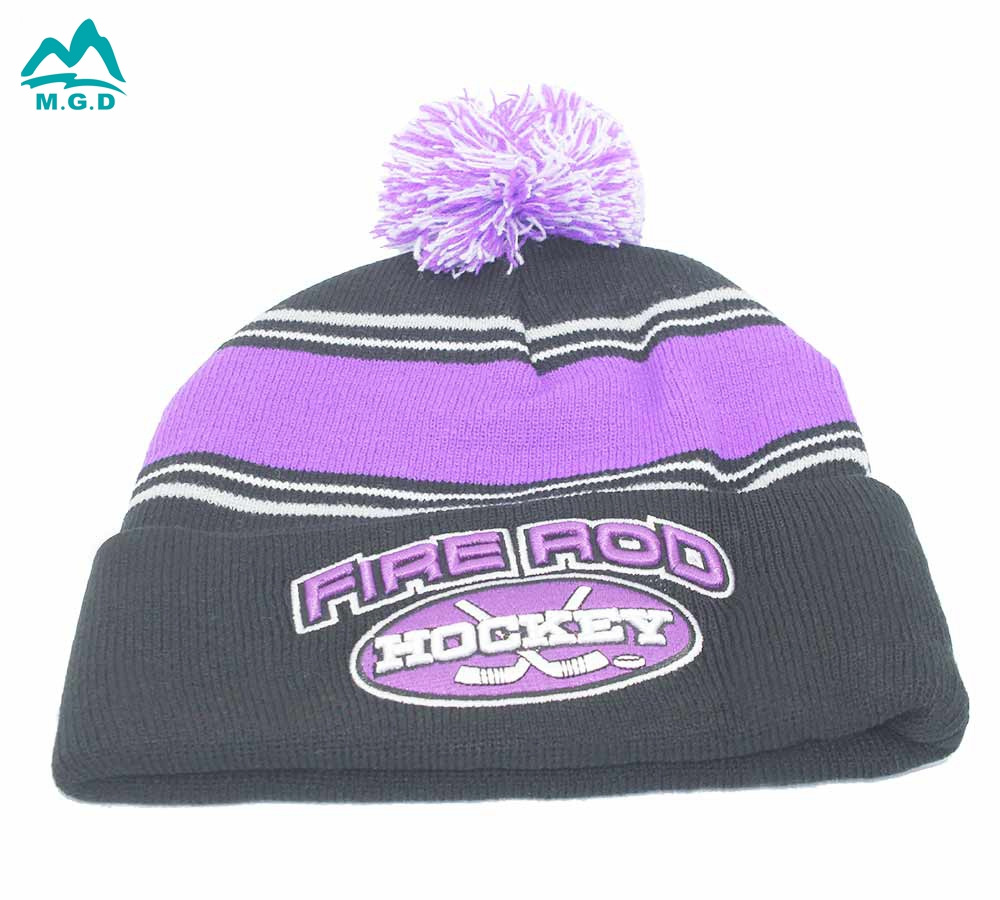 Warm Winter Caps with Unisex Custom Logojacquard Cuff Beanie Hats