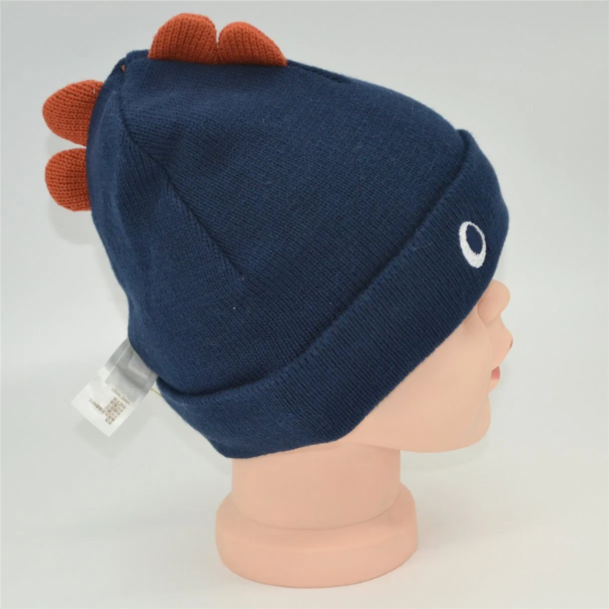 Custom Logo Embroidery Cartoon Kids Knitted Hat with Fleece Lining OEM Winter Beanie for Children with Recycled Yarn POM POM