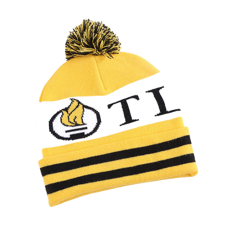 Wholesale Cheap Customized Promotional POM POM Beanie Unisex Winter Jacquard Hat Toque Beanie