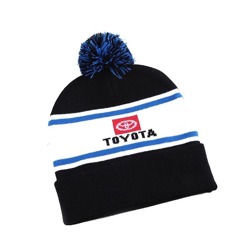 Wholesale Cheap Customized Promotional POM POM Beanie Unisex Winter Jacquard Hat Toque Beanie