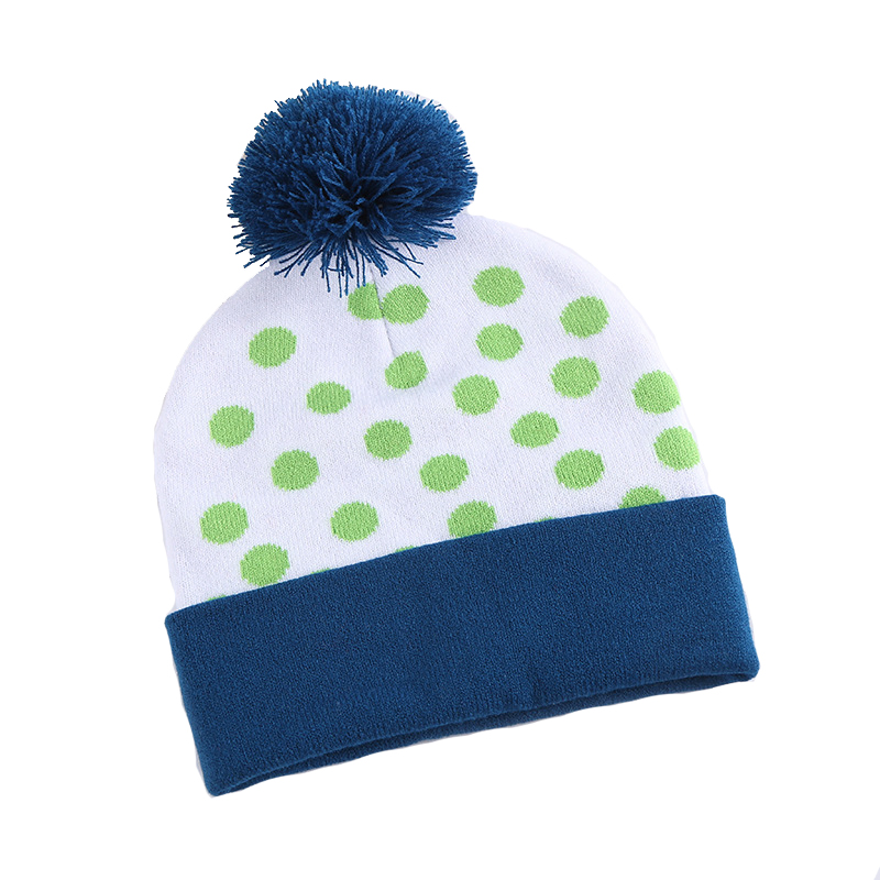 Wholesale Cheap Customized Promotional POM POM Beanie Unisex Winter Jacquard Hat Toque Beanie