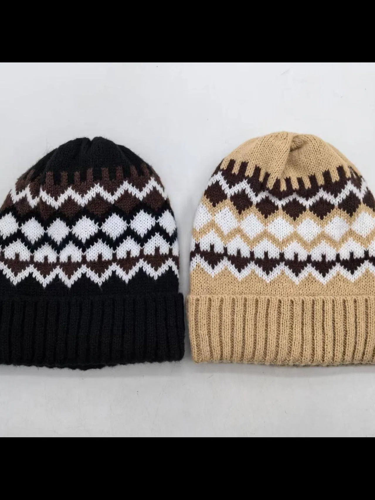 Jacquard Hat with Diamond Pattern, Single Layer, Children's Style, 2 Color Options