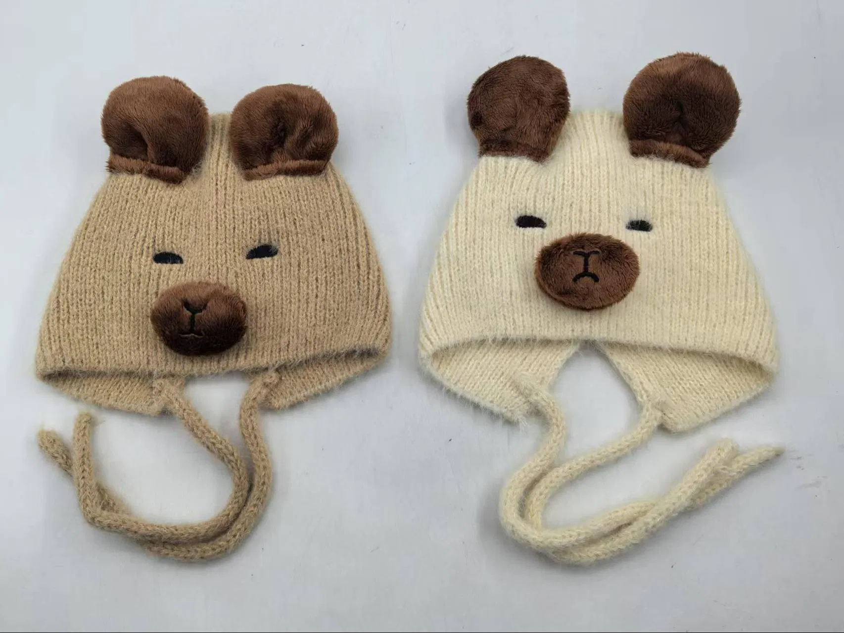 Children's Knitted Hat 100% Acrylic Capibara Style Fashionable and Cute Animal