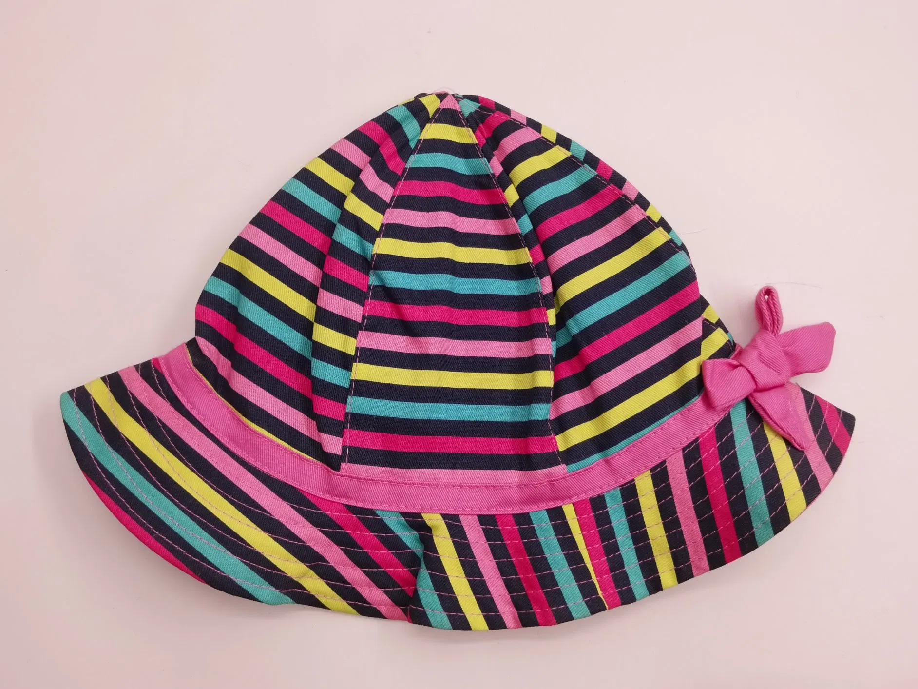 Stripe Cotton Bucket Fishing Sun Cap