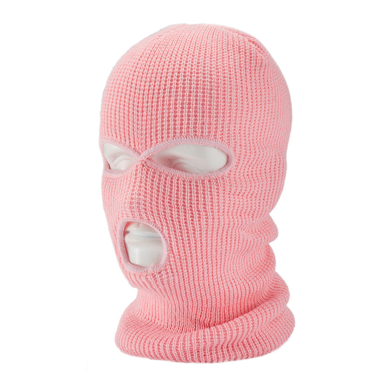 Wholesale Plain Ski Mask Knitted Mask Winter Warmly Comfortable Balaclava 3 Hole Ski Mask