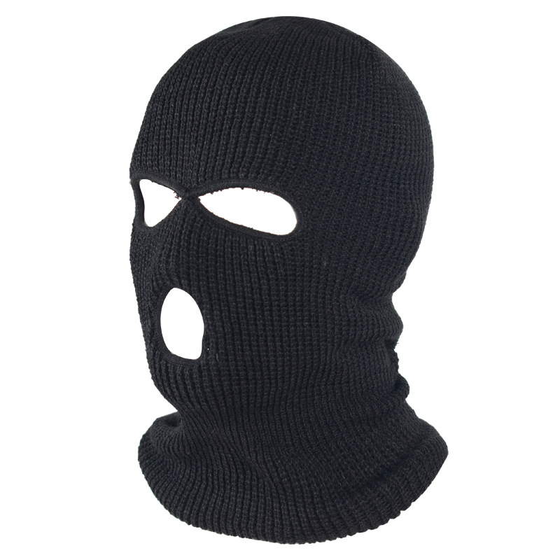 Wholesale Plain Ski Mask Knitted Mask Winter Warmly Comfortable Balaclava 3 Hole Ski Mask