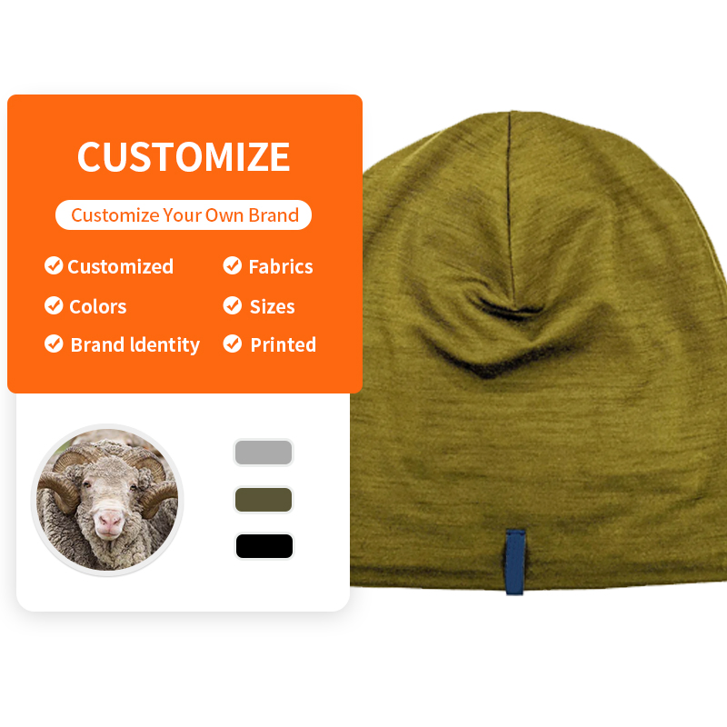 Enerup Custom 100% Merino Wool Womens Long Winter Hat