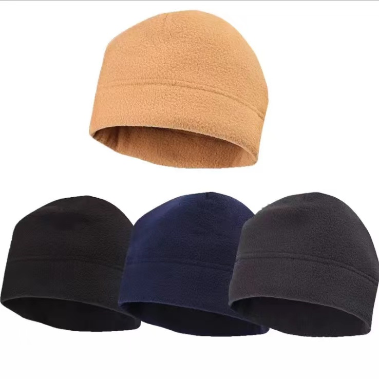Polar Fleece Custom Logo Label Slouchy Beanie Winter Hats