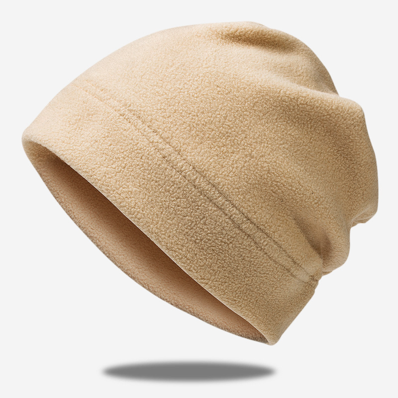 Polar Fleece Custom Logo Label Slouchy Beanie Winter Hats