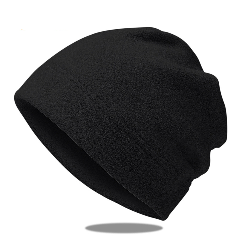 Polar Fleece Custom Logo Label Slouchy Beanie Winter Hats