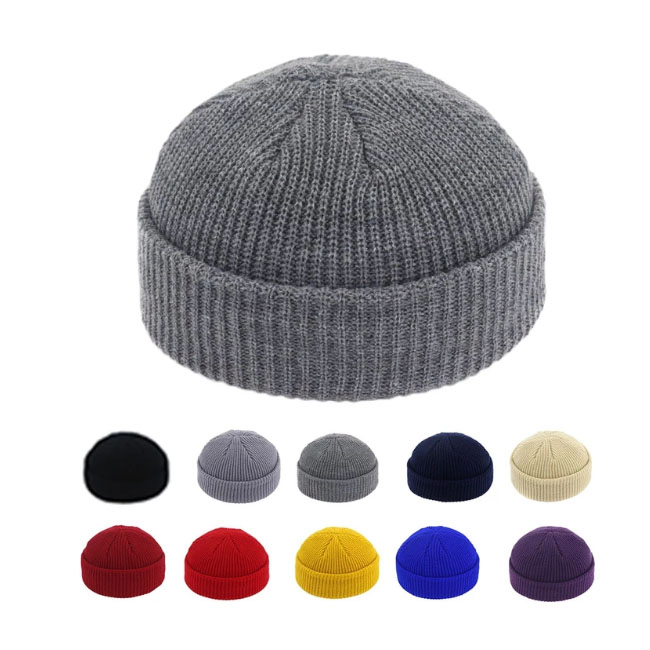 High Quality Wholesale Men/Women 100% Acrylic Custom Embroidery Logo Knitted Hat Fold Winter Warm Hat Beanie for Kids/Children