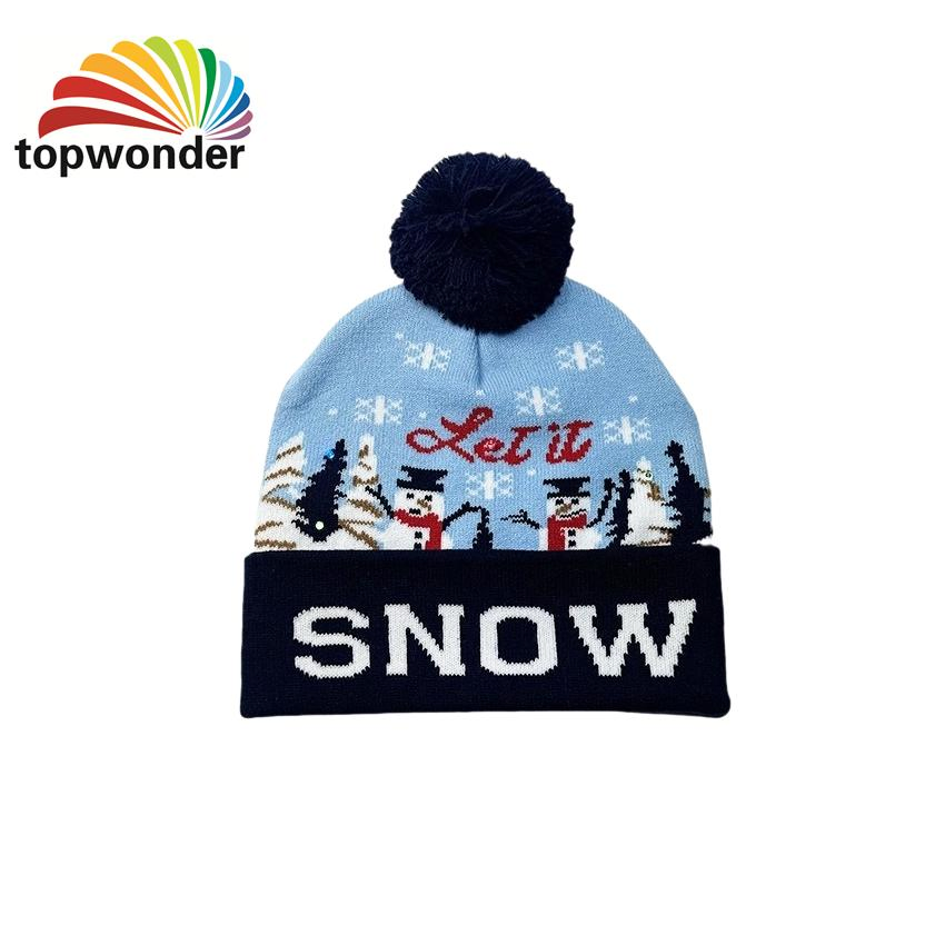 Wholesale and Customize Winter Printing Beanie Knit Hat Cap in Many Designs at Low Prices