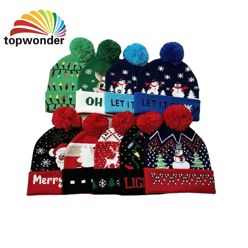 Wholesale and Customize Winter Printing Beanie Knit Hat Cap in Many Designs at Low Prices