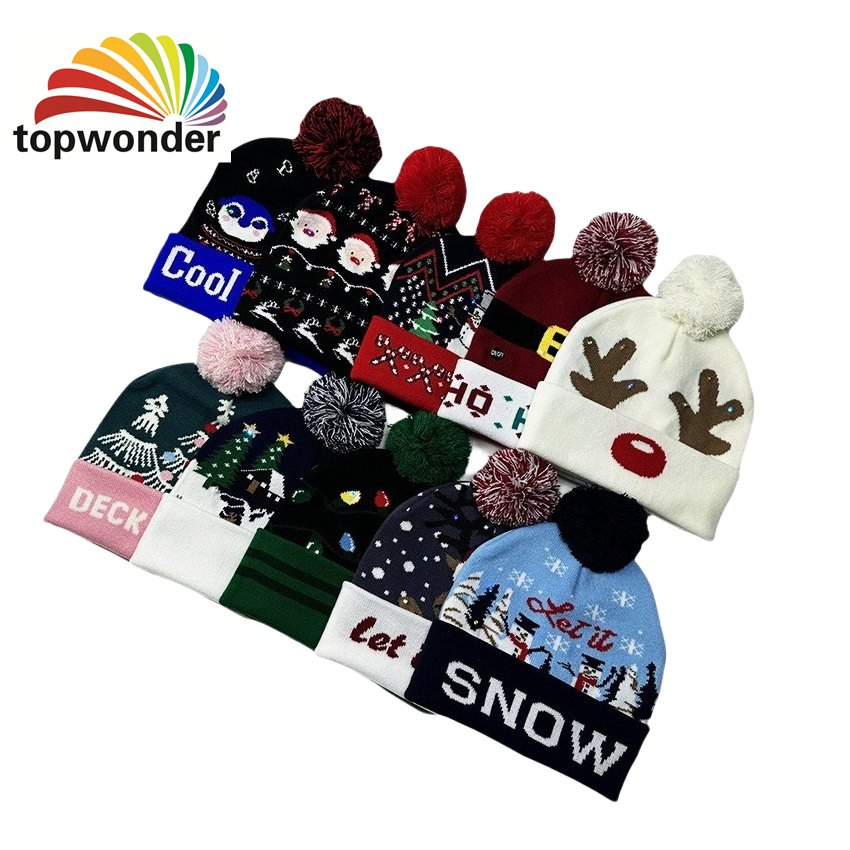 Wholesale and Customize Winter Printing Beanie Knit Hat Cap in Many Designs at Low Prices