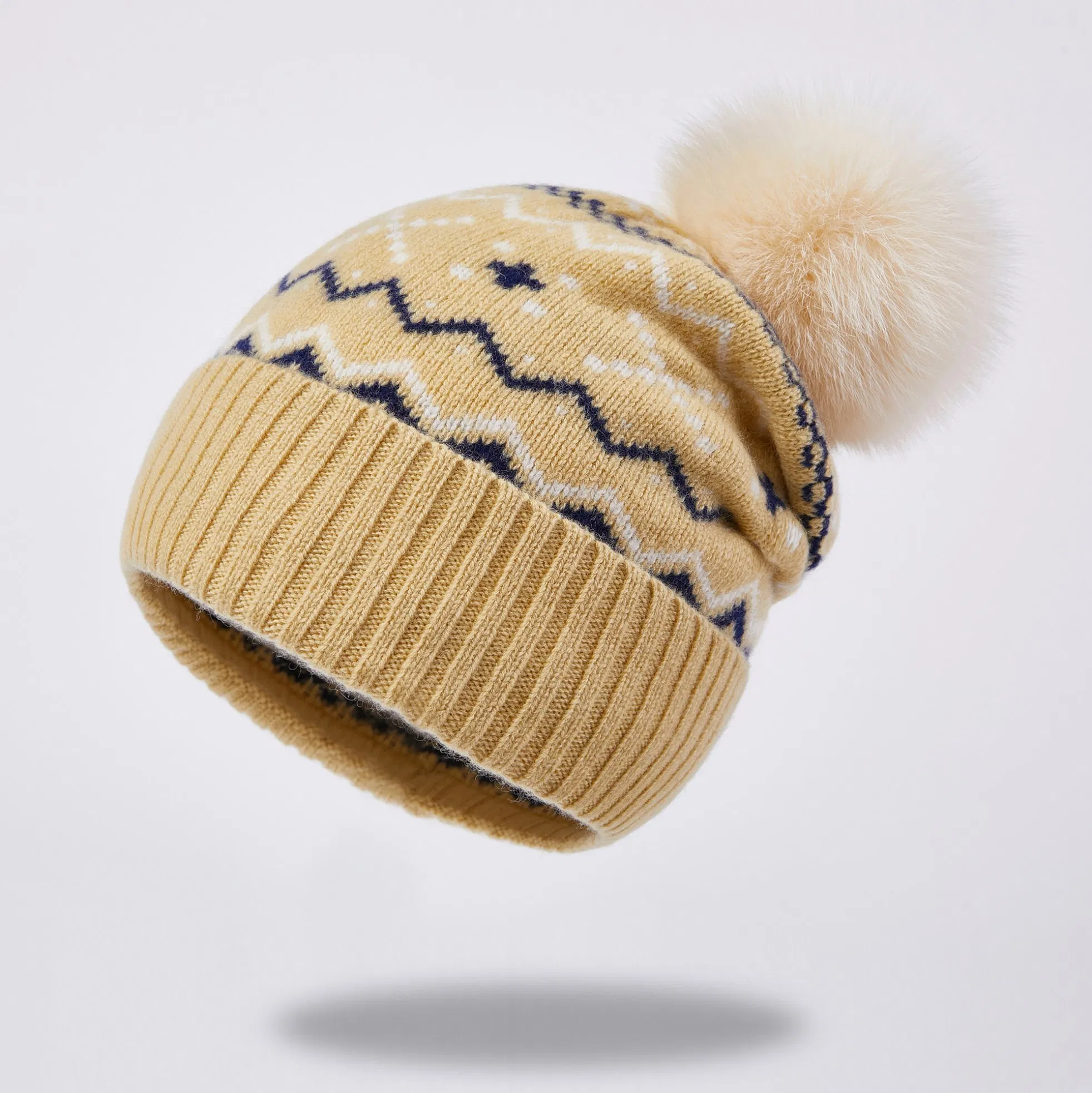 Fashion Color Wool Flat Embroidery Can Be Customized Logo Bobble Hat