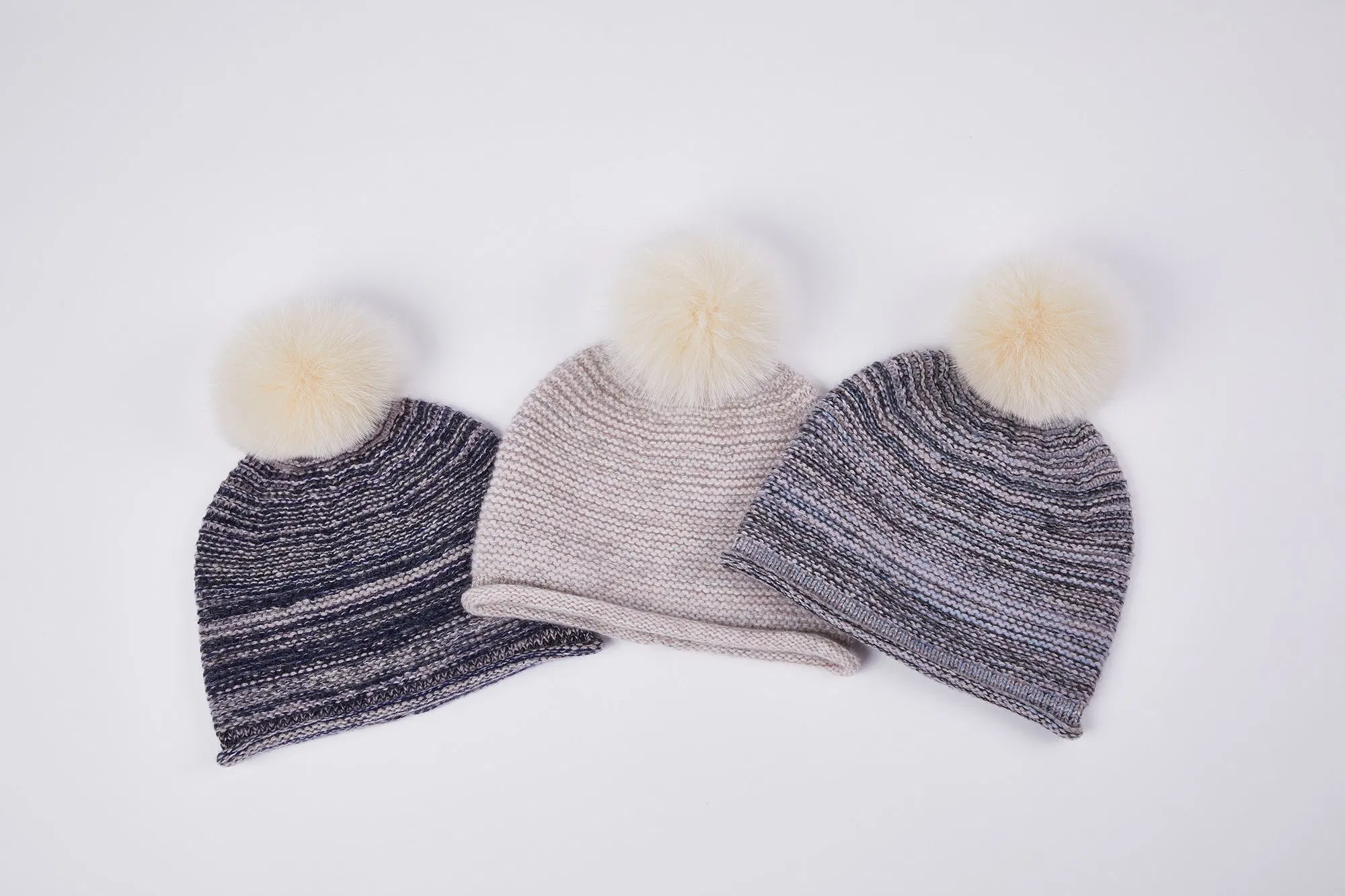 Wholesale Hot Selling Fashion Color Woolen Knit Bobble Hat
