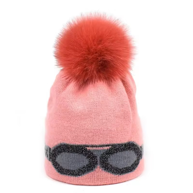 Unisex Knit with Evil Eye Jacquard Decorations Winter Mens Ladies Beanie Hat