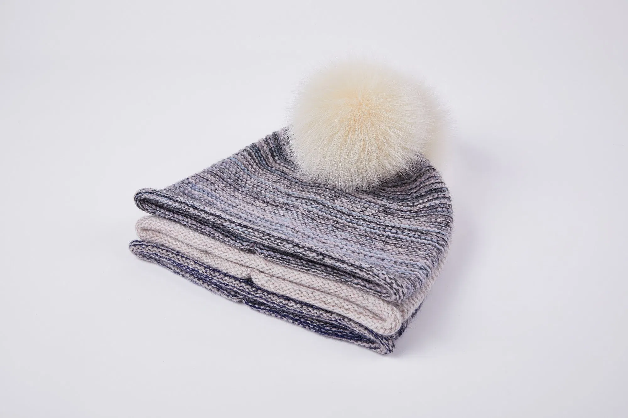 Wholesale Hot Selling Fashion Color Woolen Knit Bobble Hat