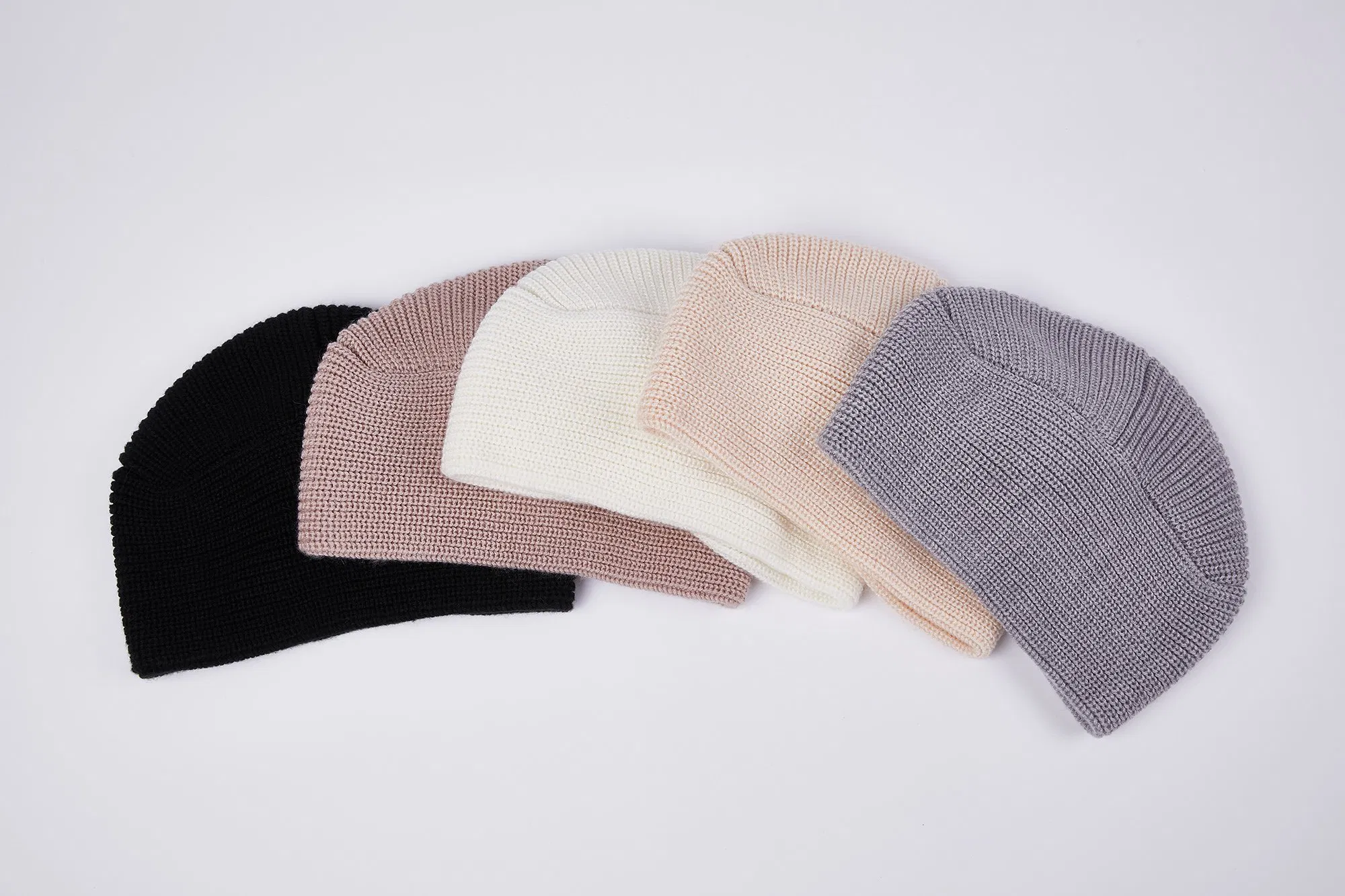 New Design Premium Wool Solid Color Knit Cold Hat Bobble Hat Woolen Beanie