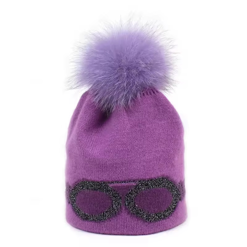 Unisex Knit with Evil Eye Jacquard Decorations Winter Mens Ladies Beanie Hat