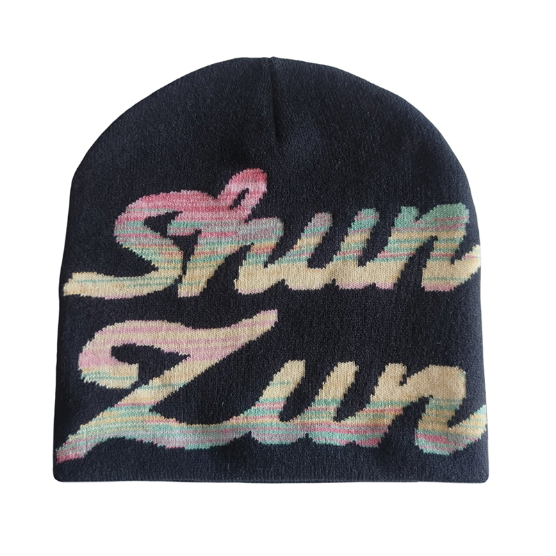 Manufacturer Jacquard Knitted Cap Fitted Hats Custom Warm Beanie Hats