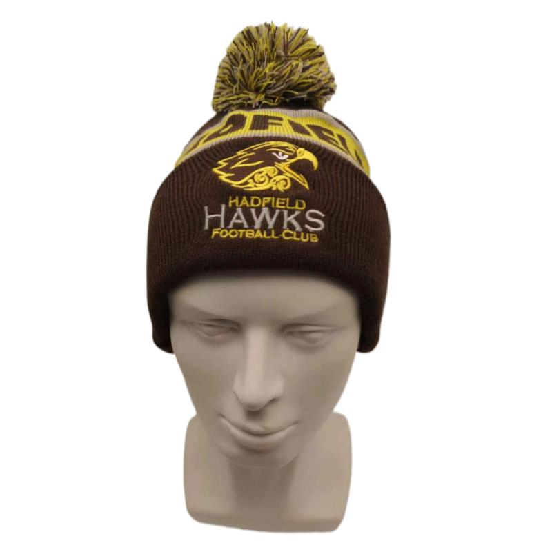 High Quality Custom Embroidery Logo Knitted POM POM Beanie Knitted Hat Warm Hat Winter Hat Bobble Hat and Cap