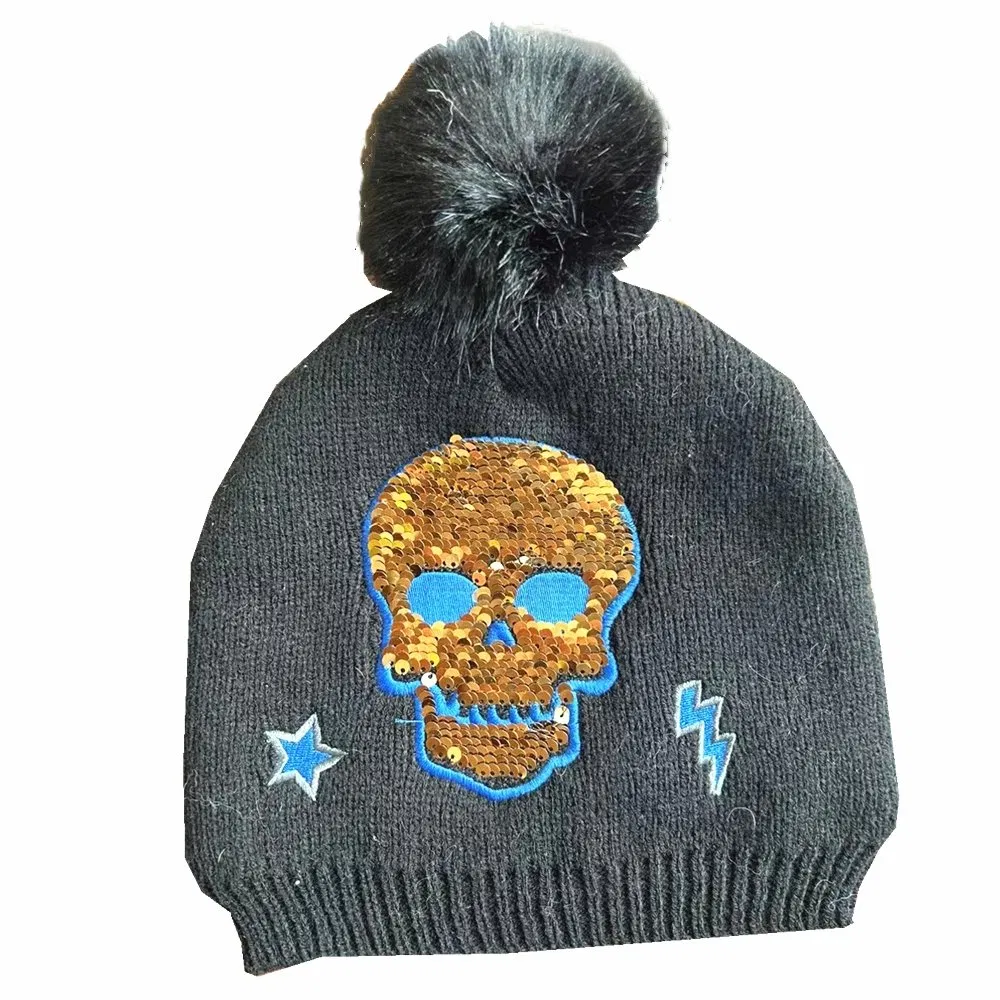 China Factory OEM Custom Logo Embroidered Acrylic Knitted Winter Beanie Hat