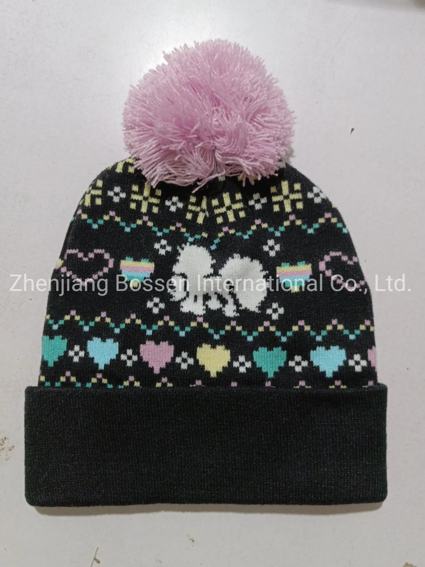 China Factory OEM Custom Logo Embroidered Outdoor Sports Ski Snowboard Acrylic Beanie Bobble Hat