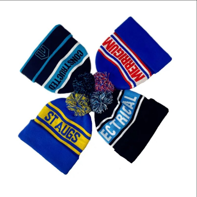 Custom Logo Trendy High Quality Acrylic Warm Winter Hats Caps Plain Dyed Skullies POM POM Knitted Beanie