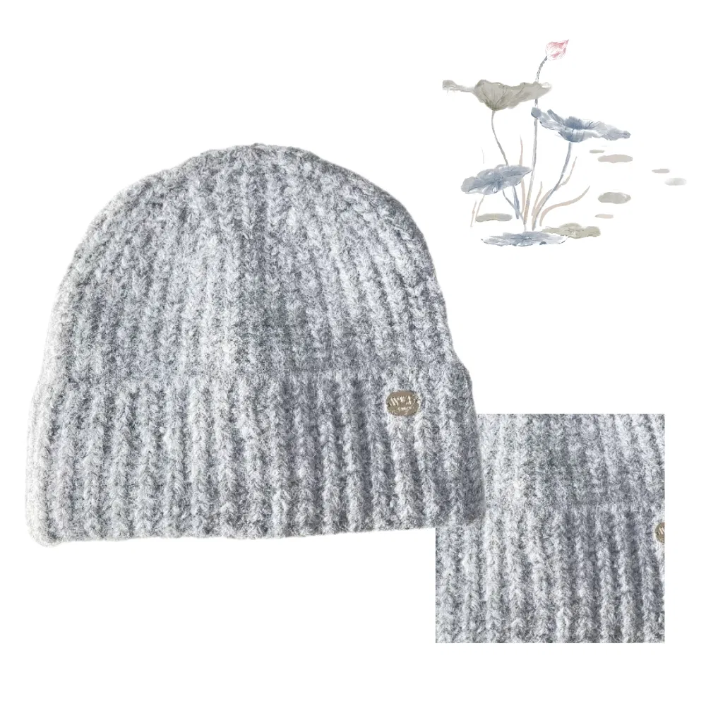Wool Blended Winter Fashion Knitted Beanie Hat Warm Patterned Cuffed Cap