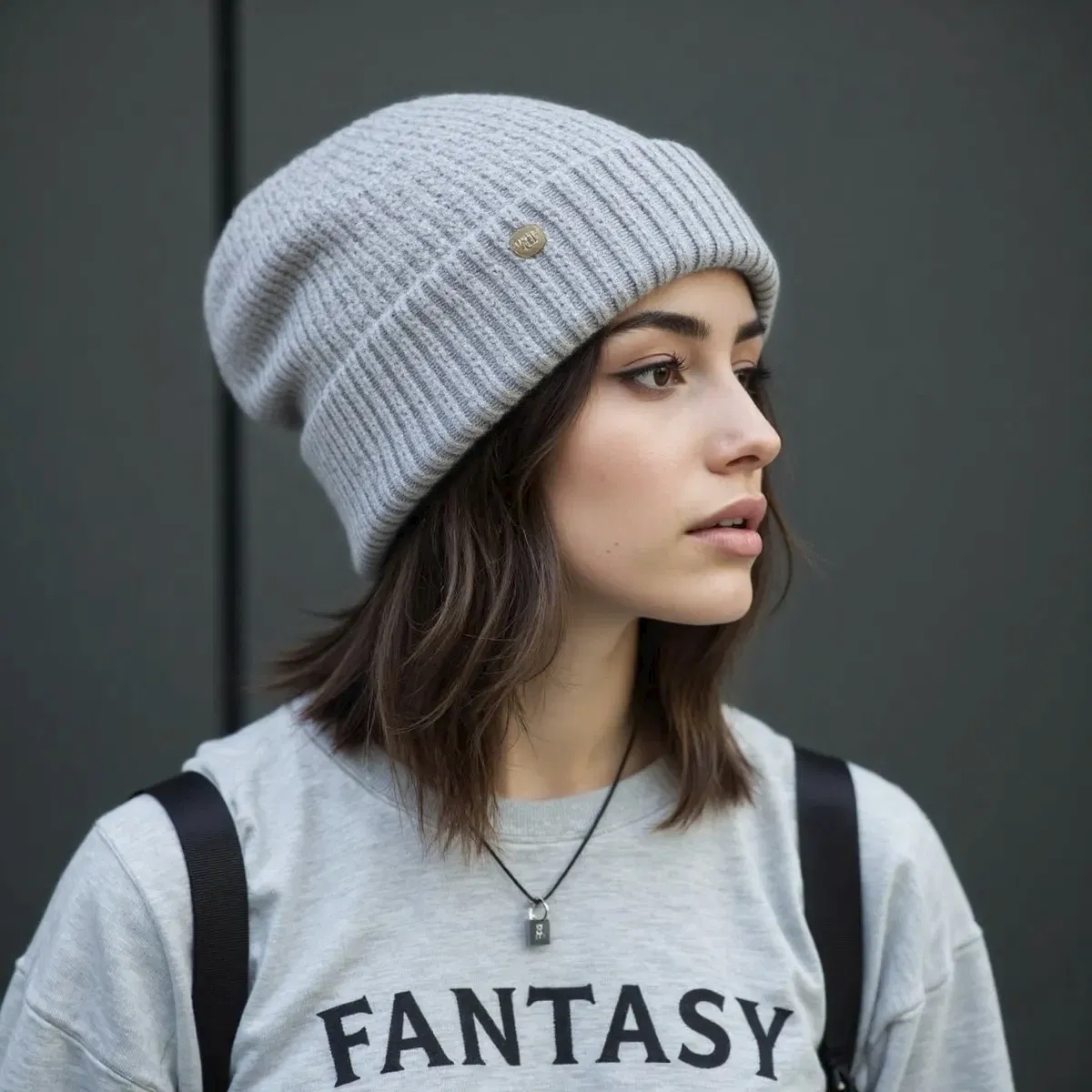 Wool Blended Winter Fashion Knitted Beanie Hat Warm Patterned Cuffed Cap