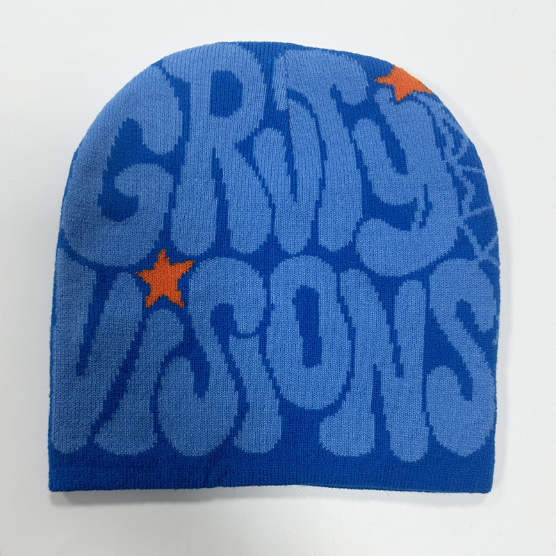 Hot Selling Manufacturing Sport Winter Unisex Knitted Caps All Over Jacquard Custom Mohair Beanie Hat with Logo
