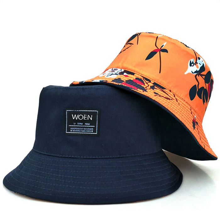 Reversible Bucket Hat Custom Floral Kids Bucket Hat Double Sided Printing Cap