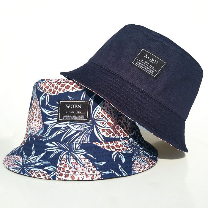 Reversible Bucket Hat Custom Floral Kids Bucket Hat Double Sided Printing Cap