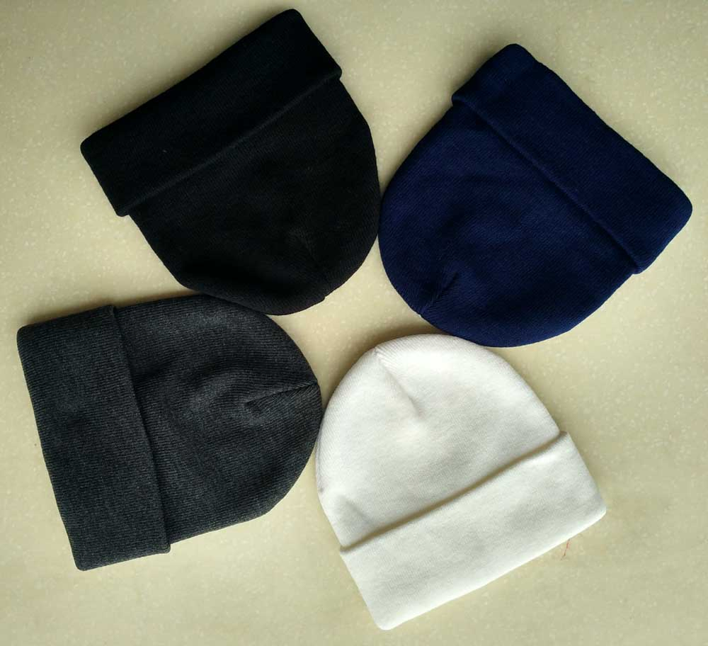 Customize Acrylic Winter Warm Cuff Cheap Knitted Plain Beanie Cap