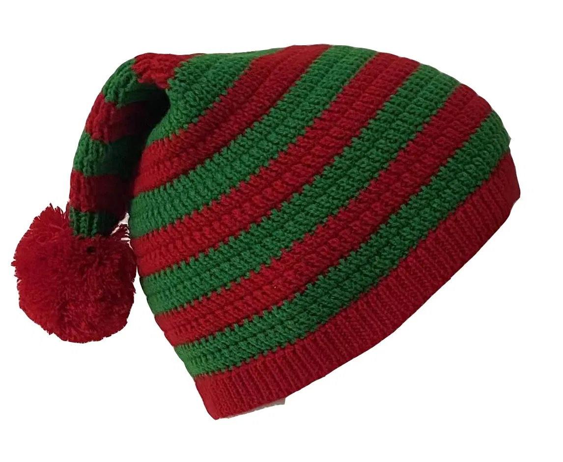 Acrylic Knitting Stripe POM Winter Christmas Festival Santa Party Hat