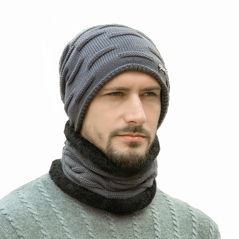 Knitted Scarf Ear Protection Warm Hat Plush Warm Acrylic Winter Outdoor Hat