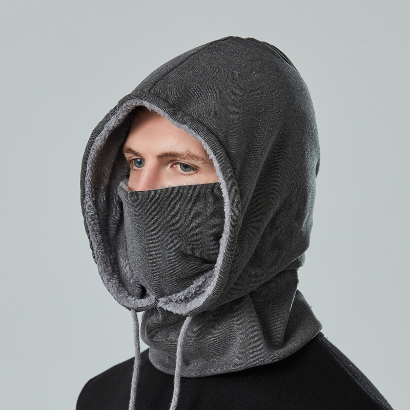Men&#39;s Outdoor Winter Hat Windproof Plush Ski Hat Mask Neck Warmer Hat