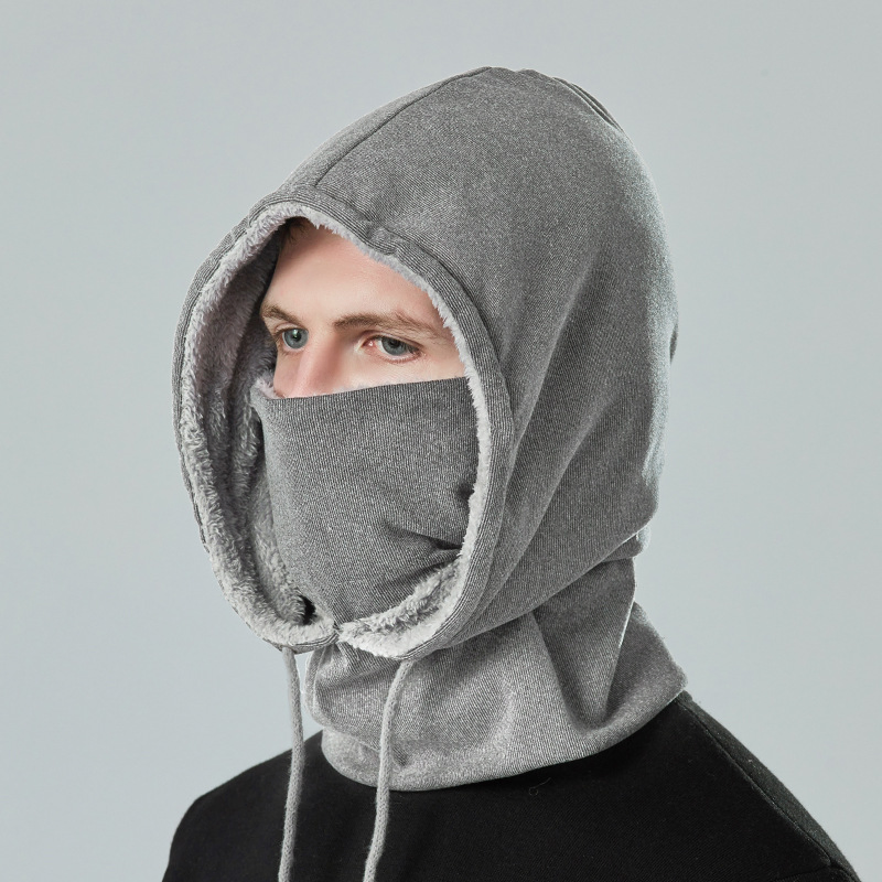 Men&#39;s Outdoor Winter Hat Windproof Plush Ski Hat Mask Neck Warmer Hat