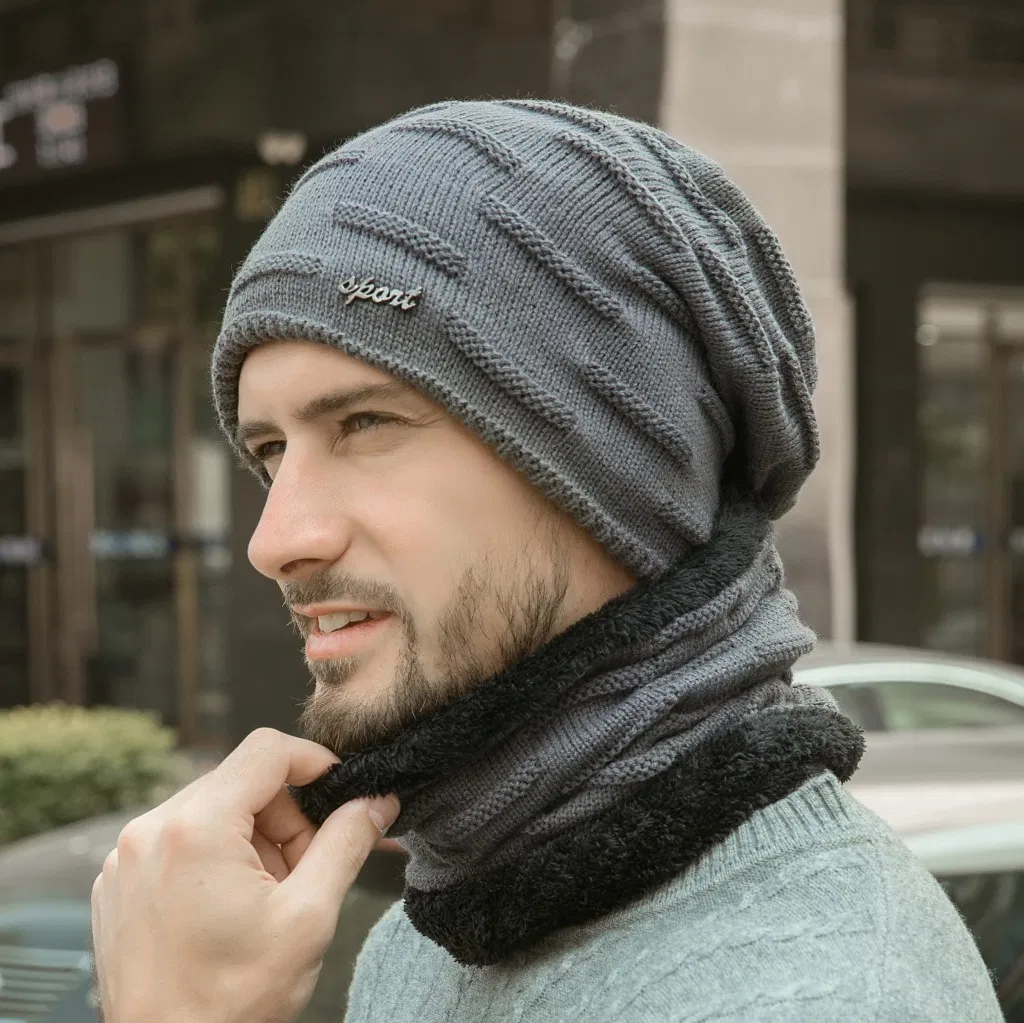 Knitted Scarf Ear Protection Warm Hat Plush Warm Acrylic Winter Outdoor Hat