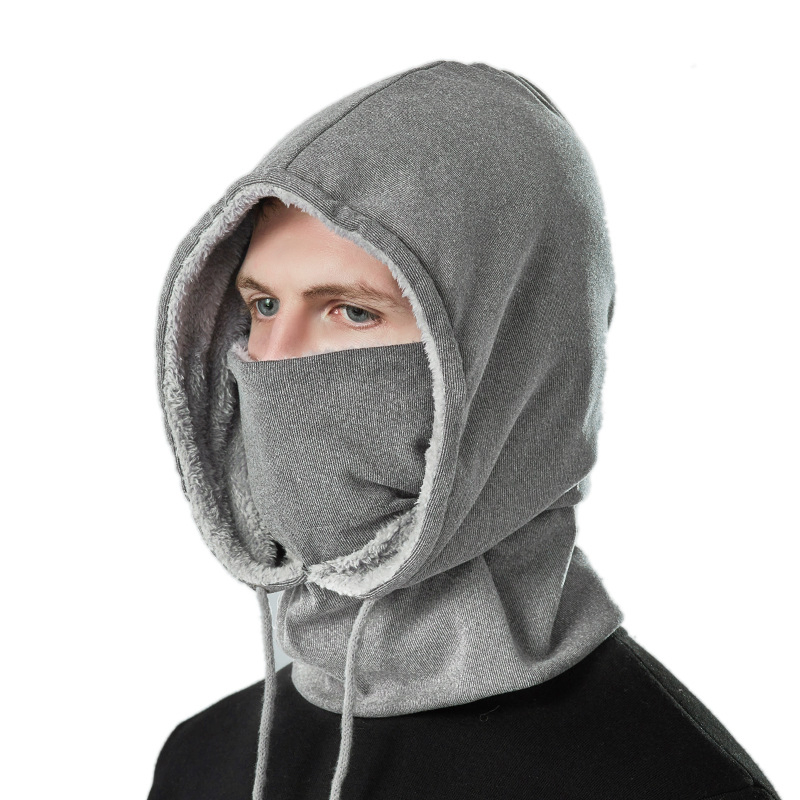 Men&#39;s Outdoor Winter Hat Windproof Plush Ski Hat Mask Neck Warmer Hat